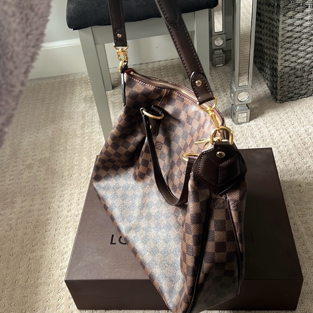 Louis Vuitton Evora MM Damier Ebene Shoulder Bag Tote - Picture 5 of 11